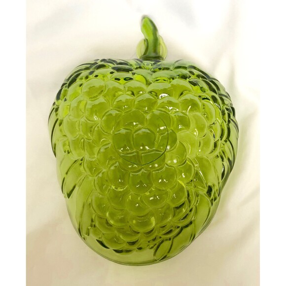 VINTAGE INDIANA GLASS Salad/Serving Bowl, Strawberry Shaped, GORGEOUS - Picture 9 of 10